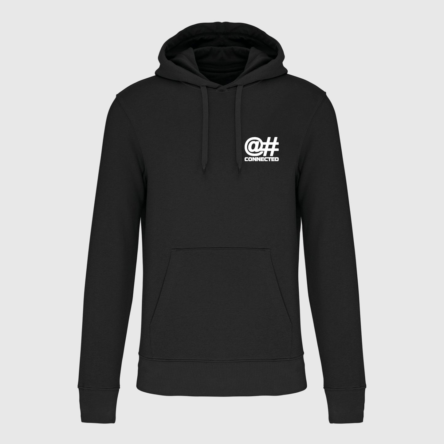 Sweat à capuche homme noir en coton bio