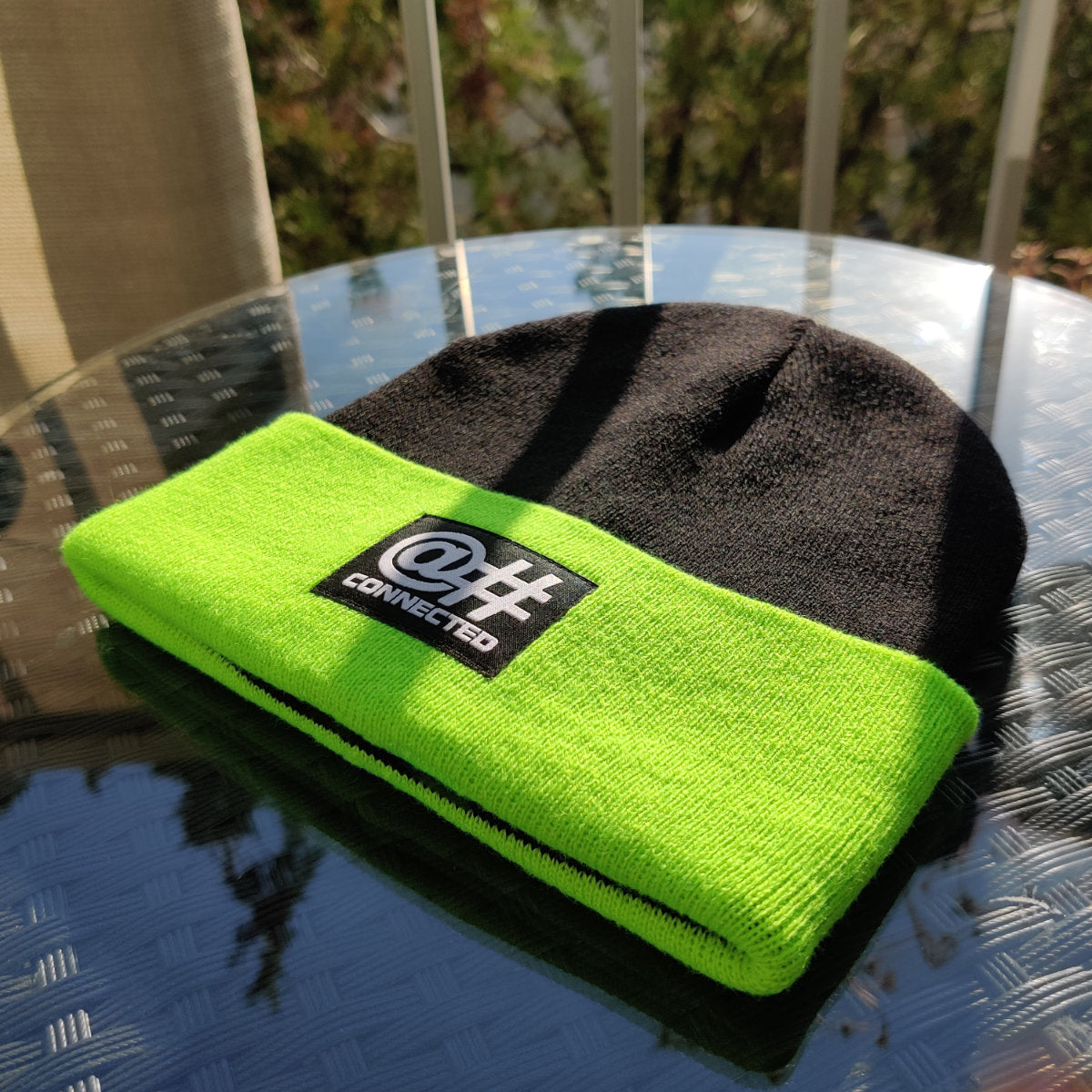 Bonnet recyclé vert & noir