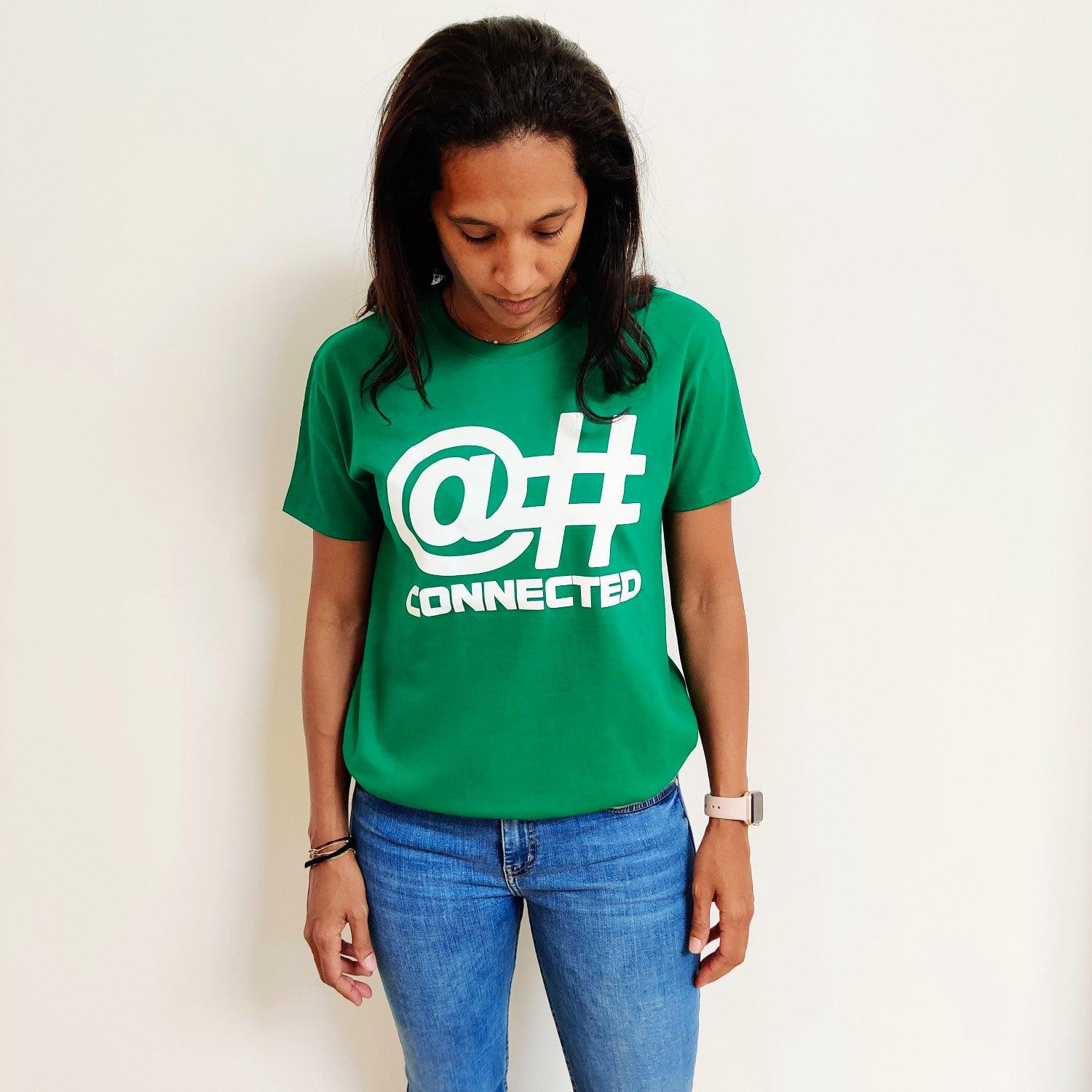 Tee-shirt unisexe vert CONNECTED 100% coton biologique & vegan - CONNECTED Streetwear